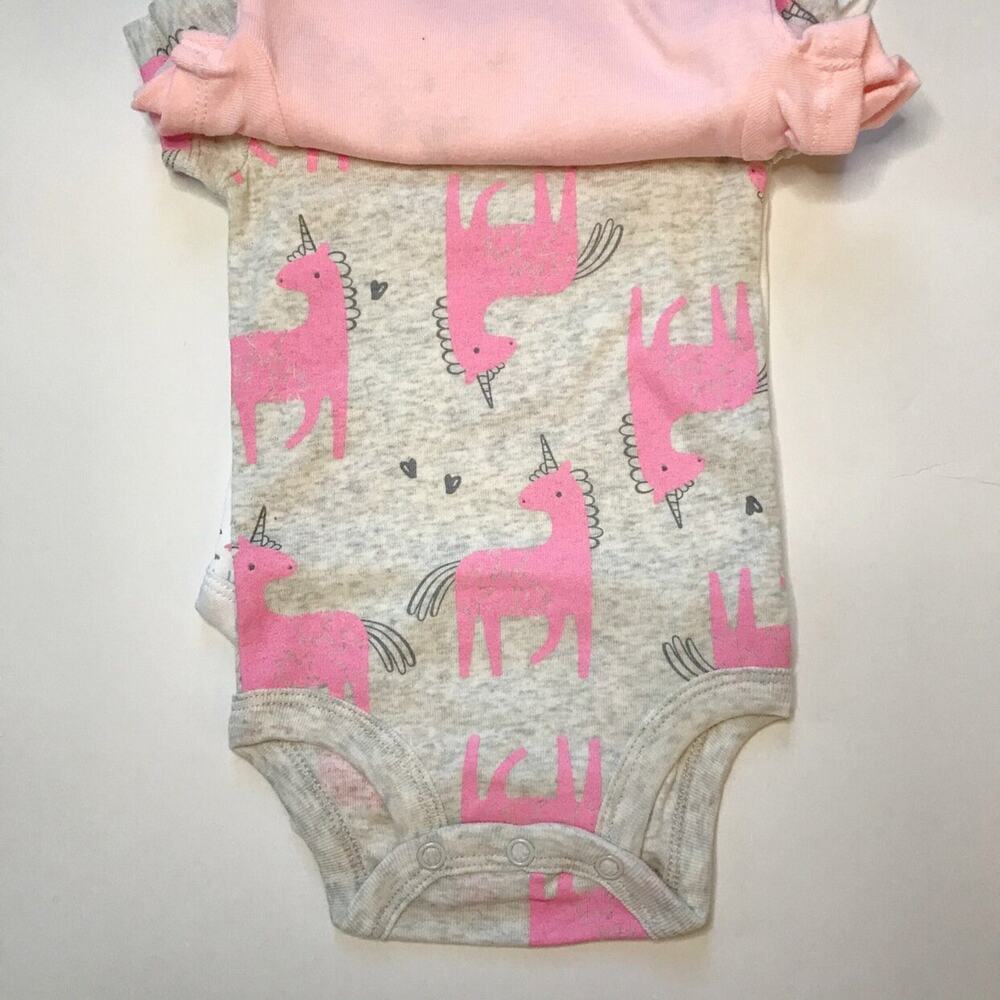 NWT Carter's Set of 3 Unicorn Onesies 3M - Picture 4 of 5
